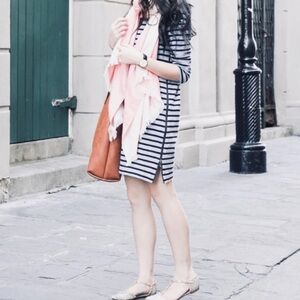 J CREW  Double Zip Striped Shift Dress